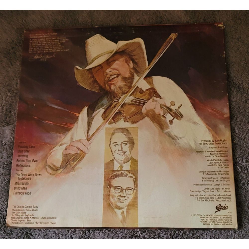 The Charlie‎ Daniels Band – Million Mile Reflections Vinyl, LP Epic – JE 35751